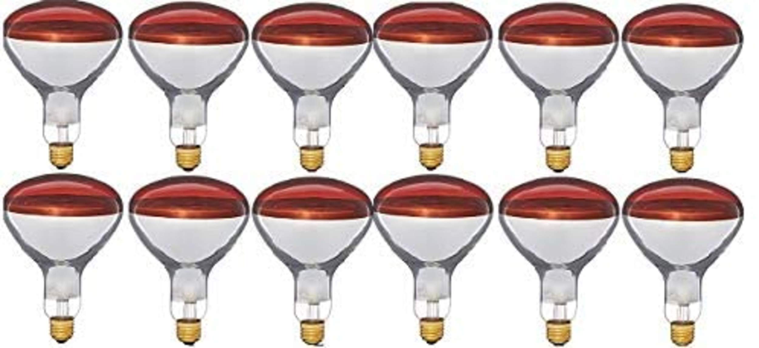 Buy 250 Watts R40 Red Heat lamp Light Bulbs Infrared Flood Reflector Incandescent Spotlight for