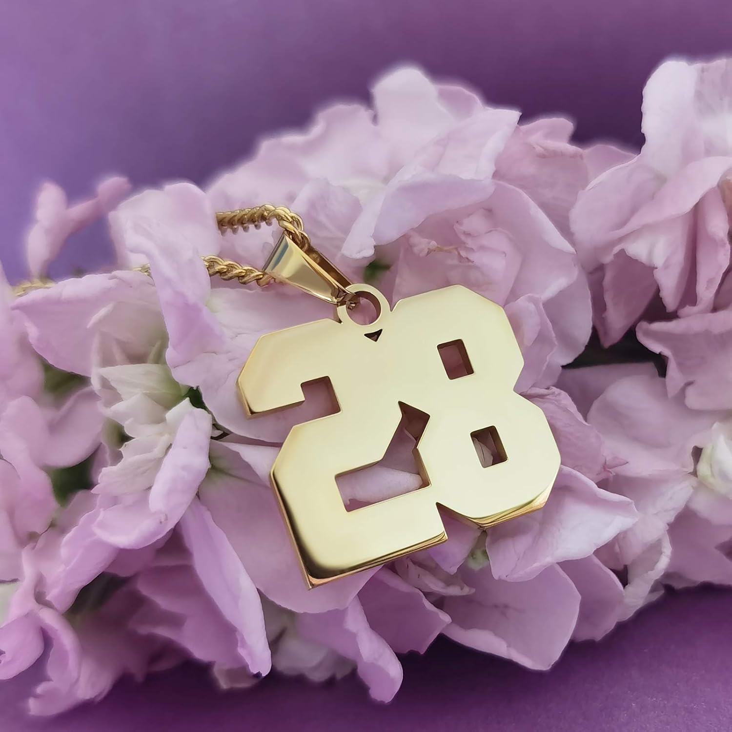 YSAHan Sports Number Necklace Personalized Customized 1 to 99 Stainless Steel Birth Year Lucky Number Pendant Jewelry for Boys Mens 3mm Keel Link Chain: Jewelry