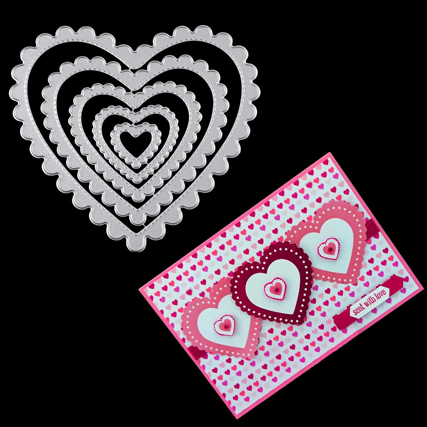 OOTSR Heart Metal Die Cuts, Love Heart Embossing Dies, Die Cuts Stencil