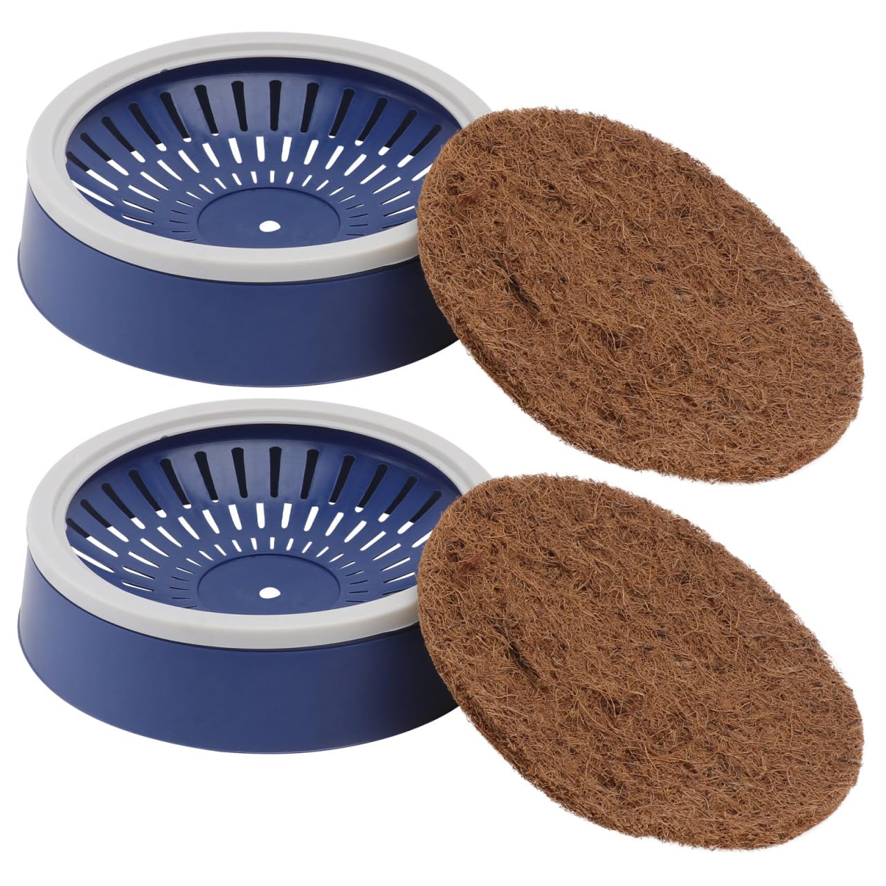 DOITOOL Pigeon Nest Pot 2 Pack Plastic Bird Egg Bowl with Coir Cushion Mat Lightweight Breathable Bird Breeding Nest for Pigeons and Small Birds