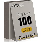 LOTMER 100 Pack 8.5 x 11 Inch 22PT Chipboard Sheets | Heavy Duty Kraft Binder Board for Bookbinding, DIY Crafts, Packaging and Art Projects