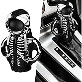 Wonderjune Christmas Car Gear Shift Hoodie Decoration Halloween Funny Gear Shift Cover Mini Universal Knob Hoodie Cover for Automotive Car Interior Accessories Gadgets Gift(Black,Skull)