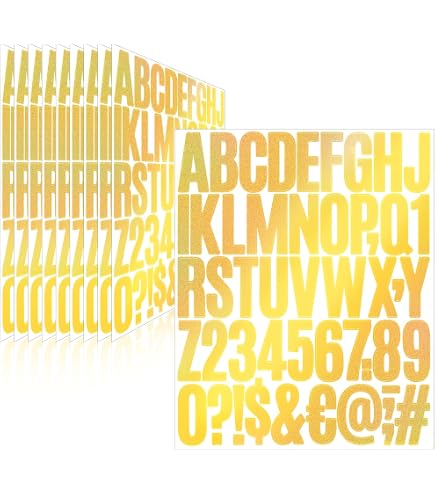 24 Sheets Large Stickers, 1200PCS Self Adhesive Vinyl Letters - Capital Waterproof Alphabet Stickers, 2 Inch ABC & Number Stickers For Outdoor, Poster, Mailboxes, Crafts & Decor