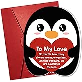 NewEleven Penguin Gifts For Women - Anny, Valentines Card For Her, Him, Husband, Wife - Girlfriend, Boyfriend Birthday Gifts From Soulmate - Greeting Card