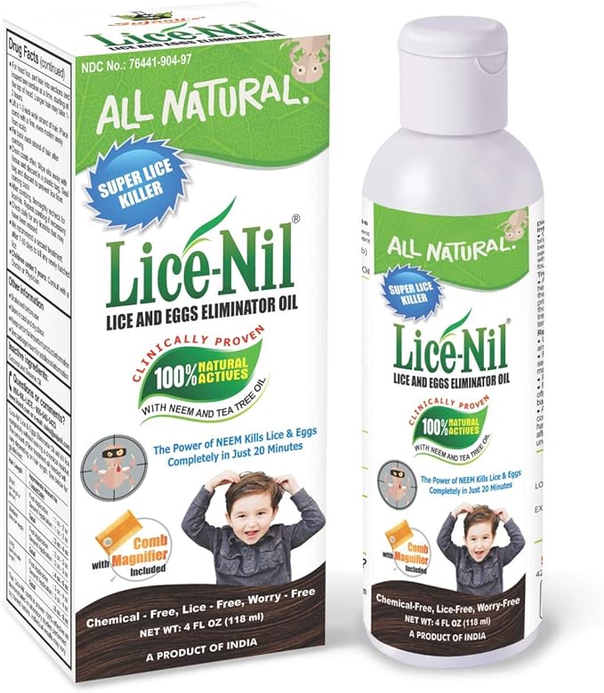 LiceNil Natural Head Lice Treatment Oil Kit Kills Super