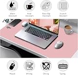 Niviy Leather Desk Mat Pink PU Non-Slip 60x35 cm Waterproof Large Desk Pad view 5