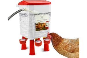 WISMOIER 2 Gallon Automatic Chicken Waterer with Float Controlled Free Standing auto-Fill Chicken Waterer with Legs and Hose Extension Attachment,Auto Poultry Waterer System for Chicks,Duck,Turkey
