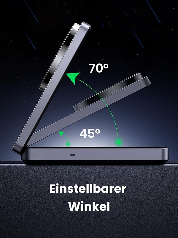 MagFlow Qi2 15W 2-in-1 iPhone Faltbare Ladestation mit Magsafe