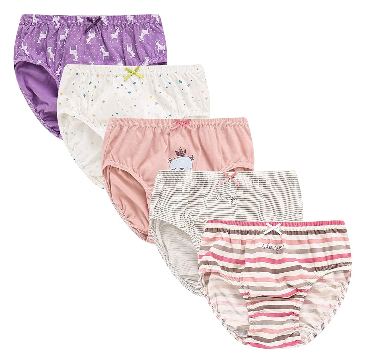 Buy CHUNG Toddlers Little Girls Cotton Briefs Panties Pack of 5/6 Print