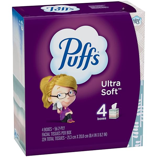 PUFFS 2675854 ULTRA SOFT & STRONG STANDARD FACIAL TISSUES 2-PLY 56 SHEETS/BOX