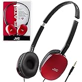 JVC Flats On-Ear Wired Headphones - Flat Foldable Design - 30mm Driver for Powerful Sound - Soft Ear-Pads for Comfort – Steel Headband - Lightweight & Portable - PC/Laptop/Gaming - 3.5mm Slim Plug