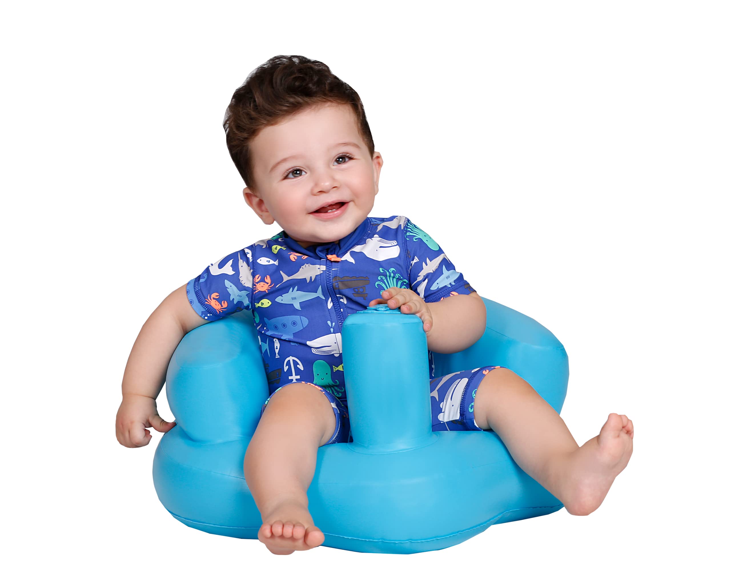 Kids Inflatable Chair Toddler Blow up Seat Inflatable Sofa Kids Sit Me Up Support Seat Blow Up Chairs Ring Mini Sofa Baby Toddler Seat (Blue)
