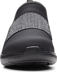 Clarks Women's Nova Way Sneaker, Black/Black, 12