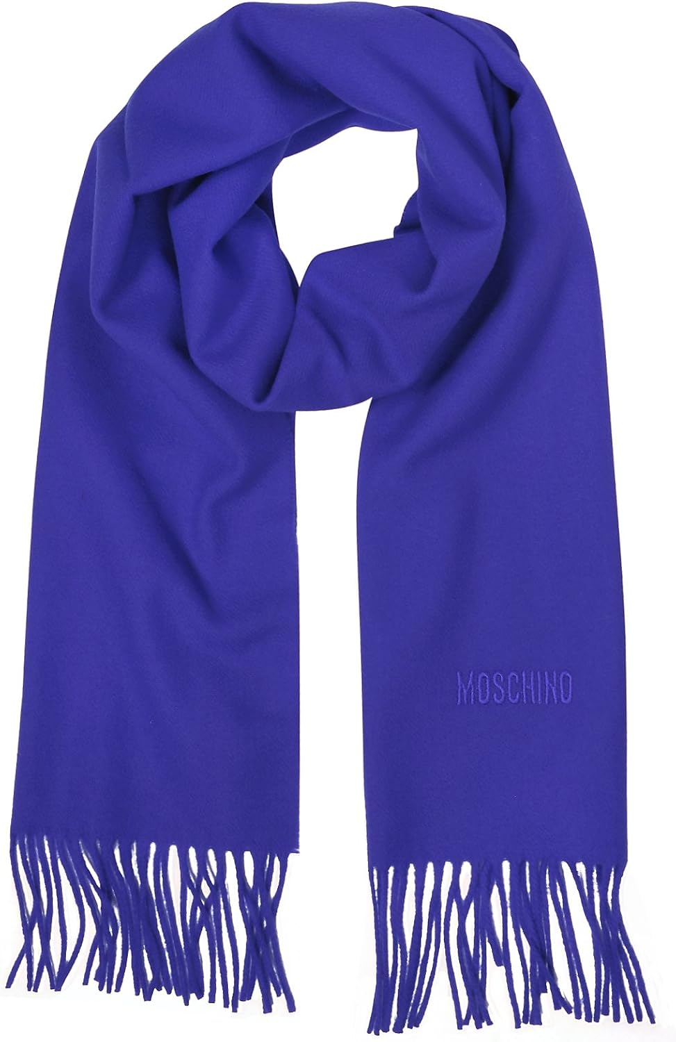 Moschino Women's 50023M113211 Blue Wool Scarf at Amazon Womenâs Clothing store