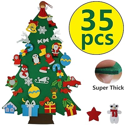 Buy Appok Felt Christmas Tree For Kids Diy Felt Xmas Trees With 35pcs Ornament Set For Toddlers 3 5ft Wall Hanging Felt Christmas Decoration For Holiday Party Home Decor Window Xmas