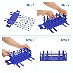 PATIKIL 60 Holes Test Tube Rack, 4Pcs 16mm Square