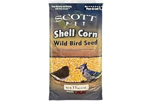 Scott Pet Wild Bird Seed, Shelled Corn, 11 lbs Bag, Feed, Great Source of Protein and Fiber, Food for Outside Wild Birds