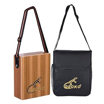 GECKO C-68Z Tragbare Reisen Cajon Box Drum Handtrommel Holz Schlaginstrument mit Gurt-Tragetasche