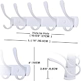 SKOLOO Modern Wall Coat Rack 5 Hooks Pack of 2 White Metal view 6