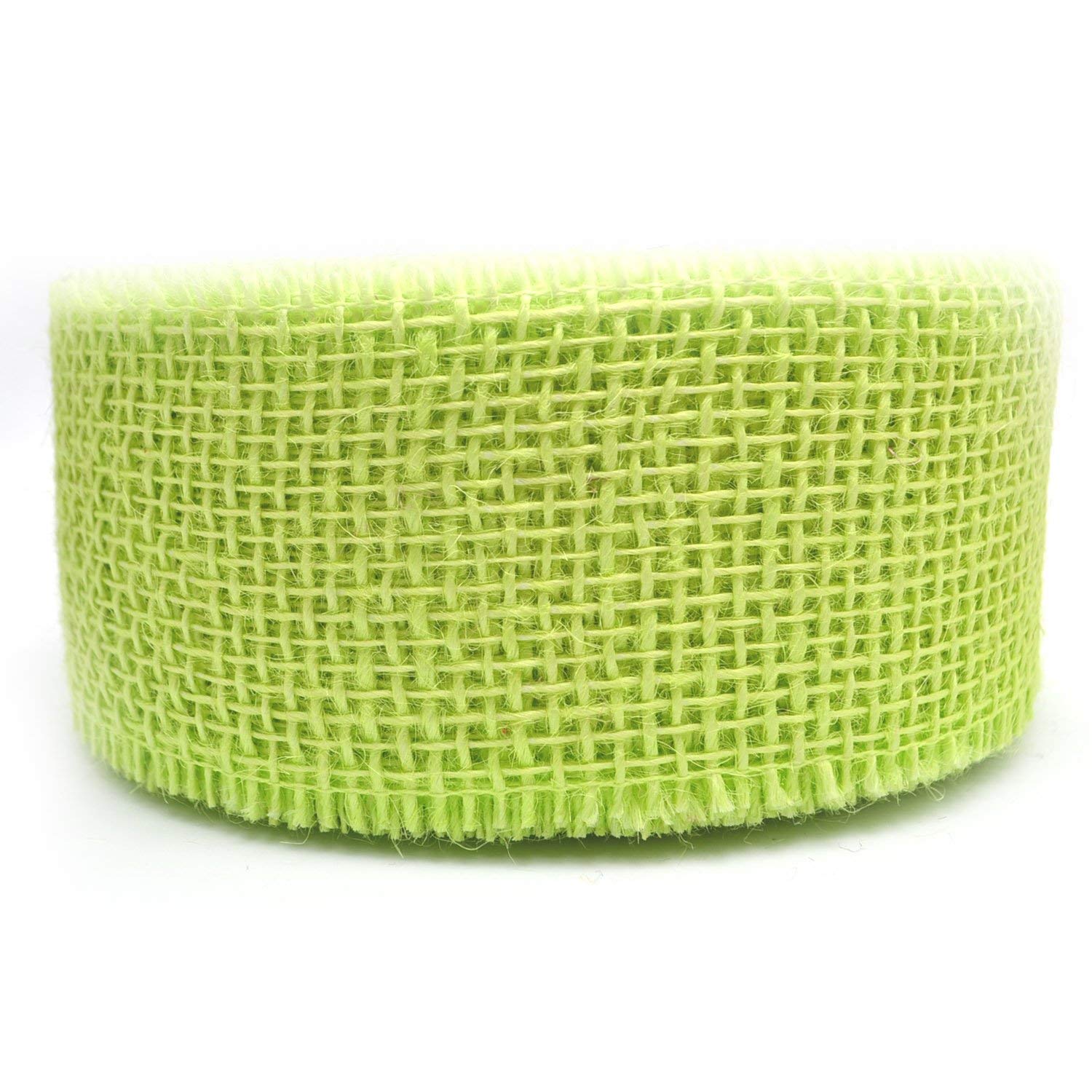 finemark 25 m x 60 mm Decorative Ribbon Jute Light Green Lemon Green Jute Ribbon Gift Ribbon 6 cm Mesh Ribbon Natural Jute Sustainable Spring Decoration Easter Green Gift Packaging