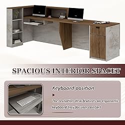YTElantivo L-Shaped Reception Desk with Counter and