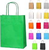 Thepaperbagstore 10 Green Small Paper Party Bags With Handles 18x22x8cm