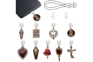 WEWAYSMILE 7-15Pcs Dust Plug Charm Type C USB C Dust Plug with Alloy and Resin Pendants for Phone Reader Accessory Gifts