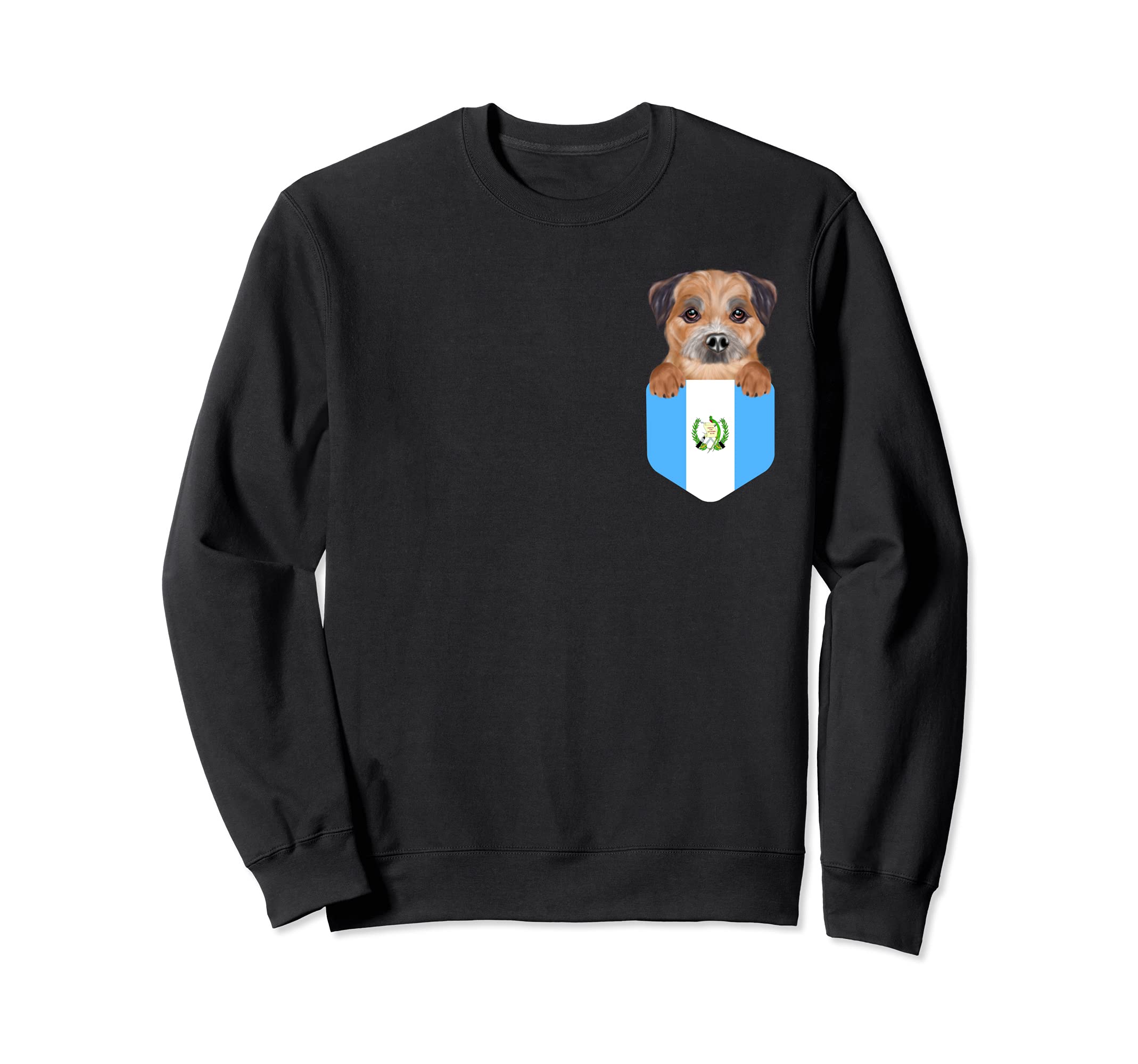 Guatemala Flag Border Terrier Dog In Pocket Sweatshirt
