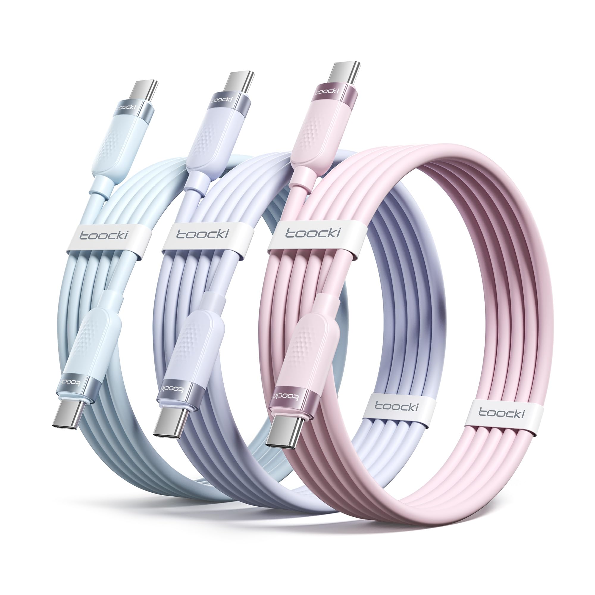 Photo 1 of toocki USB C to USB C Cable [3Pack,6ft] 60W Fast Charging Type C Silicone Cord Compatible with iPhone 17 16 15 Pro Plus Pro Max Air, iPad Pro, Galaxy S25, Switch, MacBook Air, Pixel