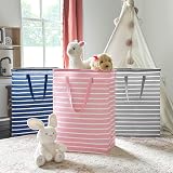 TIMEYARD Large 75L Laundry Hamper Set of 2 Pink with Handles 43x28x60 cm view 6