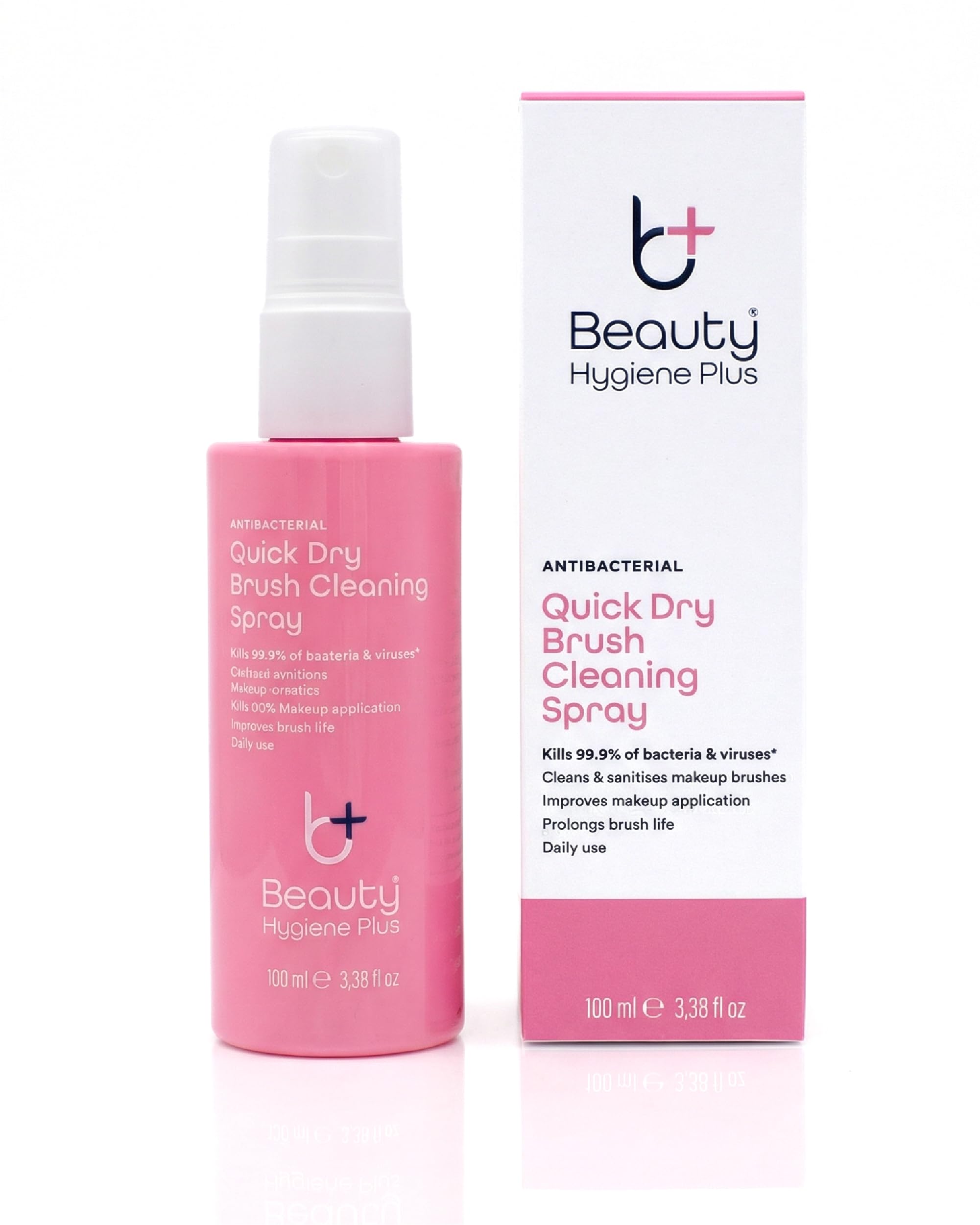 Quick Dry Antibacterial Makeup Brush Cleaner 100ml - Cleans & Refreshes Natural & Synthetic Brushes - Improves Makeup Application & Prolongs Tool Life by Beauty Hygiene Plus