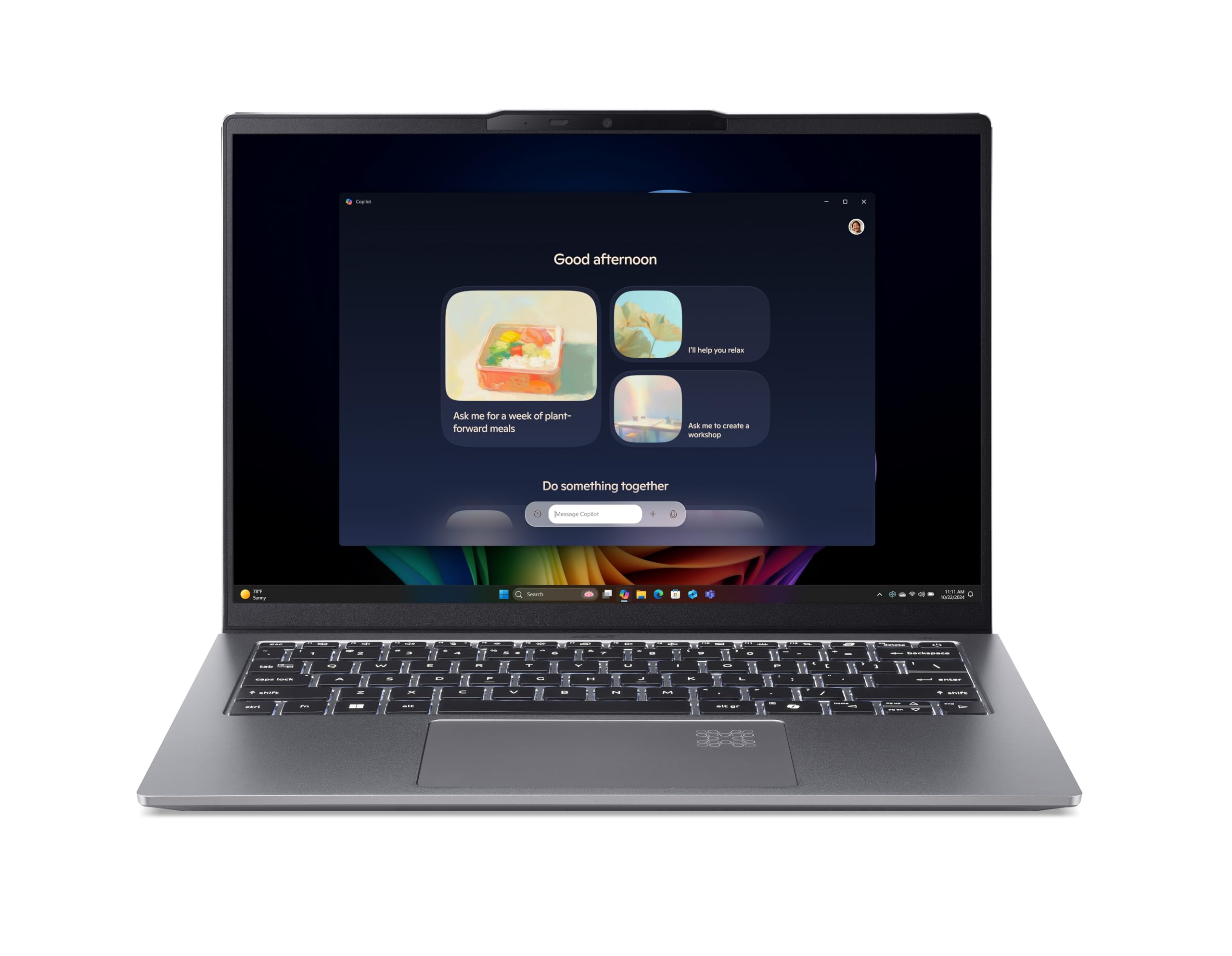 acer Swift Go 14 AI OLED (SFG14-64-R3EW) KI Laptop, Copilot+ PC, 14" WUXGA OLED Display, AMD Ryzen Al 7 350, 16 GB RAM, 512 GB SSD, AMD Radeon 860M, Windows 11, QWERTZ Tastatur, Silber 9