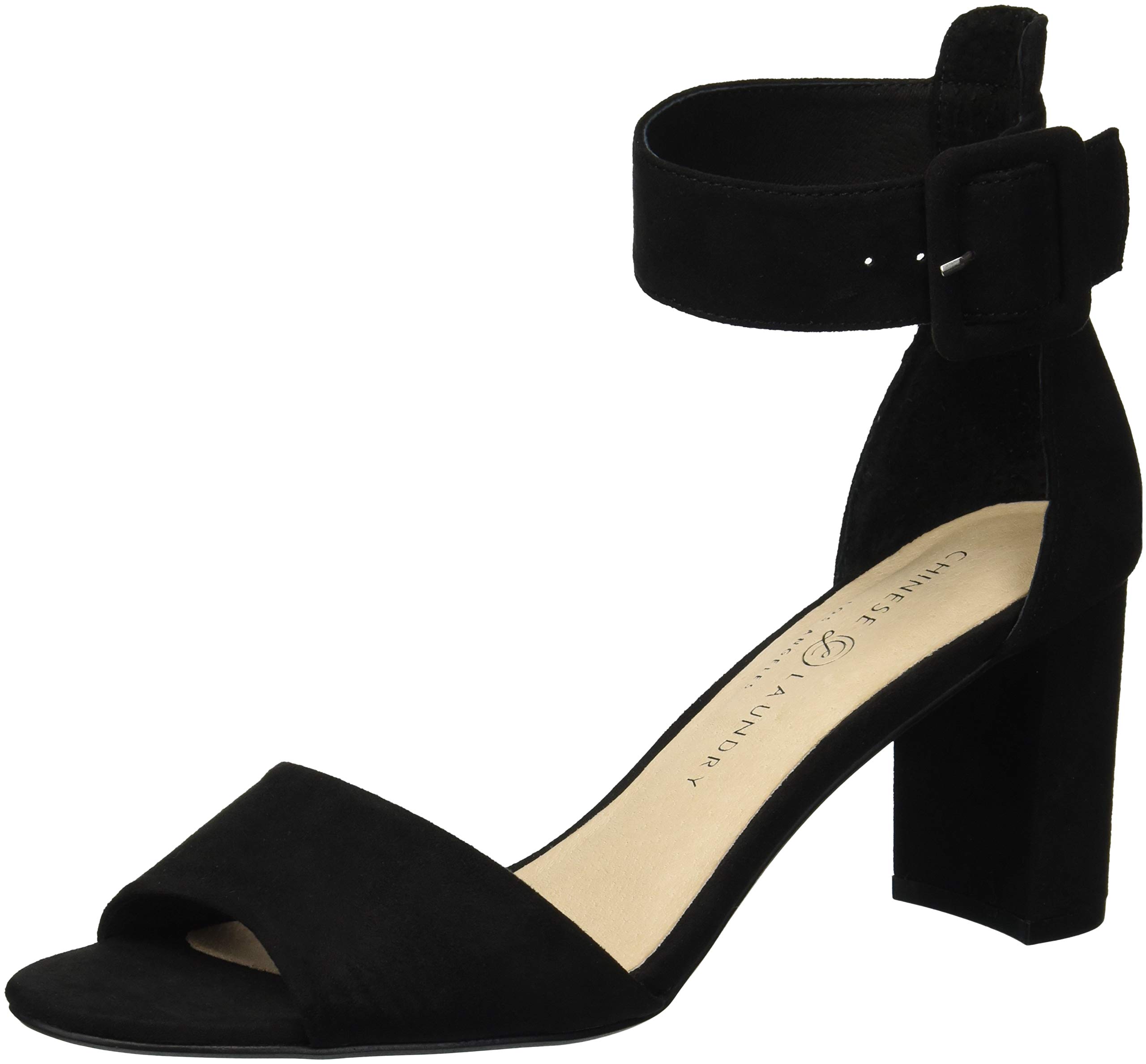 Chinese Laundry Women’s Rumor Heeled Sandal, Black Suede, 9.5 M US