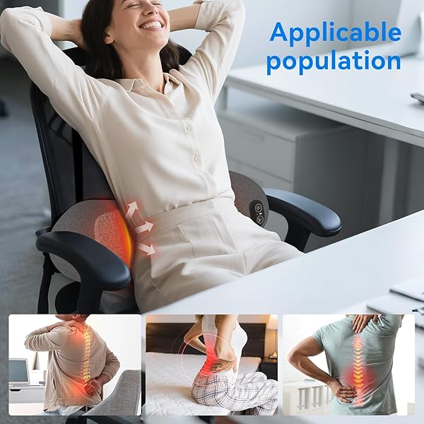 SANIVOR 3 IN 1 LOWER BACK MASSAGER – ELECTRIC LUMBAR WITH HEAT, VIBRATION, TRACTION,LUMBAR SUPPORT PILLOW FOR LOWER BACK PAIN RELIEF,DEEP TISSUE RELAXATION FSA ELIGIBLE/HSA ELIGIBLE