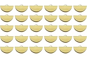 JCBIZ 30pcs Gold 20mm Semi Circle Crimp End Clip Clamp for DIY Jewelry Making