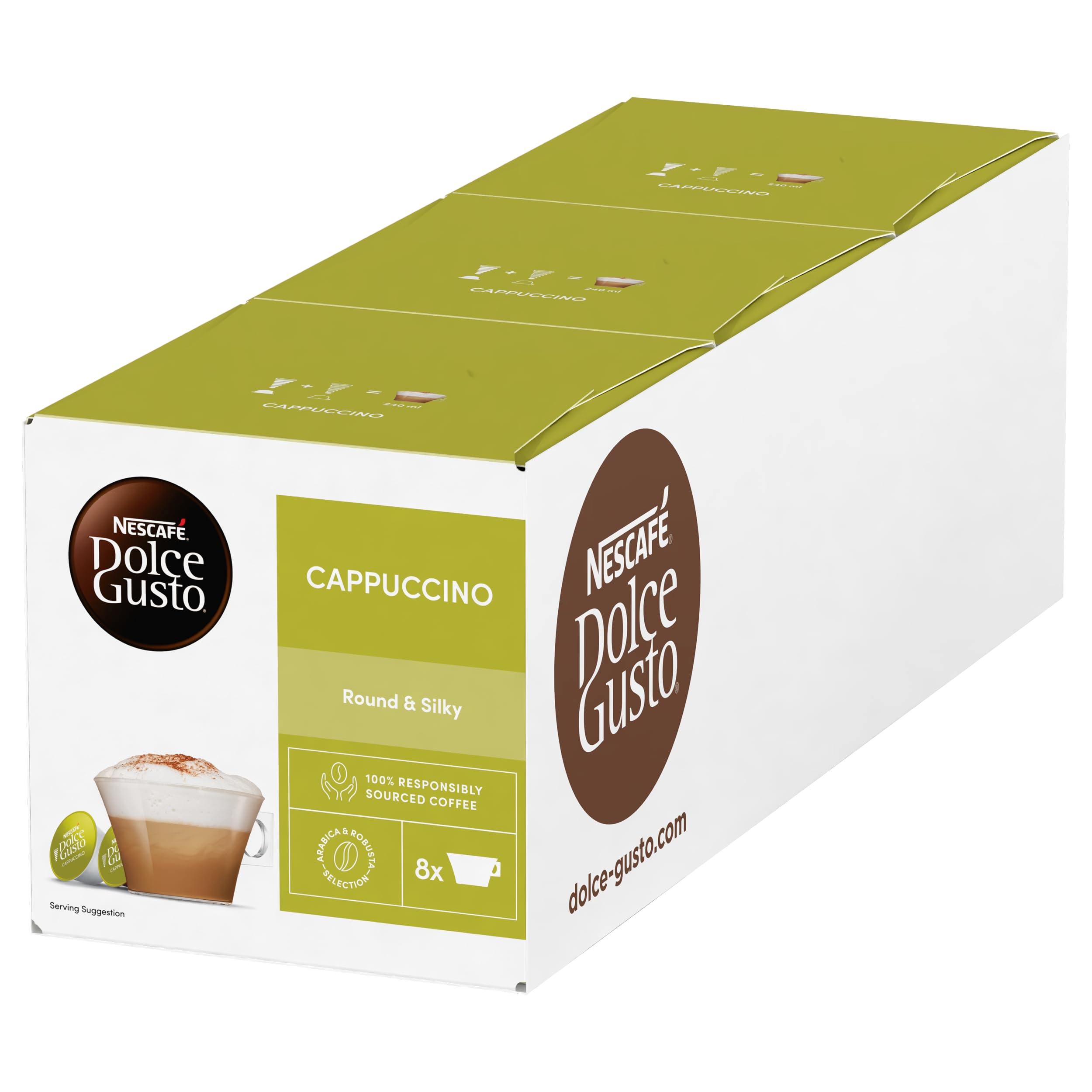 NESCAFÉ Dolce Gusto Cappuccino Coffee Pods (Total 24 Servings)