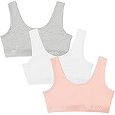 INNERSY Girls' Sports Bra Cotton Comfortable Wireless Training Bra for Teen Girls 3 Pack