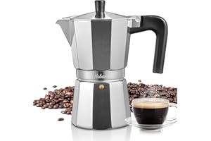 Yabano Stovetop Espresso Maker, 3 Cups Moka Coffee Pot Italian Espresso for Gas or Electric Ceramic Stovetop, Italian Coffee maker for Cappuccino or Latte