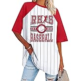 Baseball Shirt Baseball Mom Shirts: Women New York Jersey Baseball Fans Tee Game Day Fans Gift Casual Short Sleeve Tops