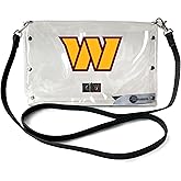 Littlearth womens NFL Clear Envelope Purse With Black Fashion Strap