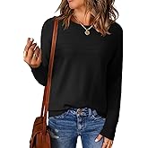 EVALESS Fall Sweaters for Women 2025 Fashion Long Sleeve Crewneck Knit Pullover Tops Teacher Outfits Winter Clothes