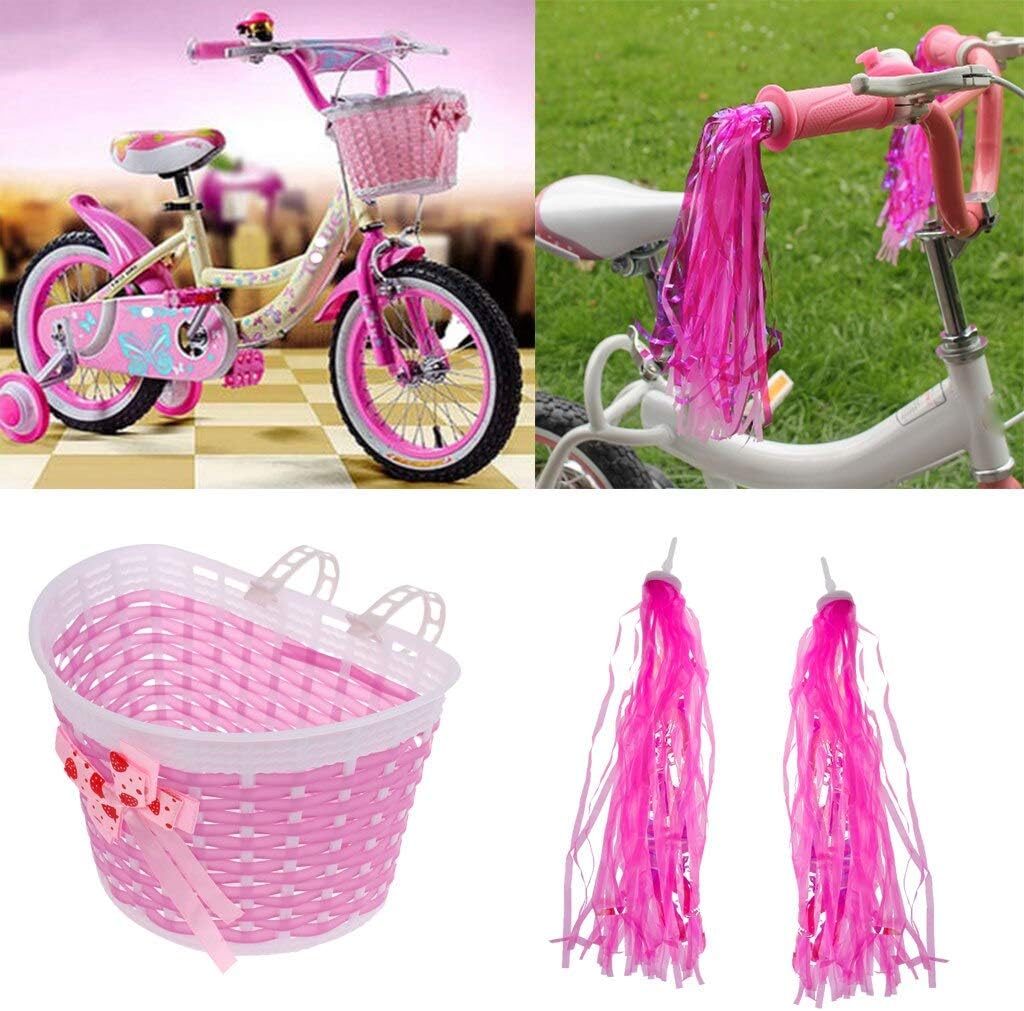 ALISETHEL Kids Bike Basket Girls Bike Front Basket