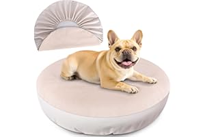 ALWZ-RDY Dog Bed Covers Replacement Washable for Round & Donut Dog Bed 100% Waterproof Dog Bed Sheets Soft & Noiseless Pet Bed Cover 45" x 45" x 11" Beige