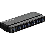 Plugable 7 port USB 3.0 hub - 25W Powered USB HUB with Two BC 1.2 Charging ports for Android, Apple iOS, and Windows Mobile Devices