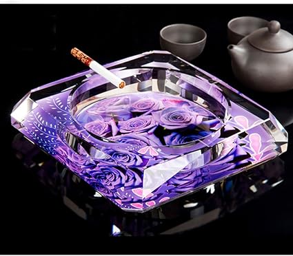 Amazon Co Jp Osona 高級 卓上灰皿 クリスタル ガラス 灰皿 アッシュトレイ おしゃれ灰皿 花柄 cm ホーム キッチン