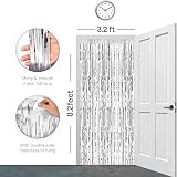 OWill 2 Pcs 3ft x 8.3ft Silver Tinsel Curtain Foil Fringe Backdrop view 4