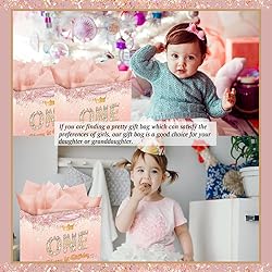 Rose Gold Happy 1st Birthday Gift Bag for One Year