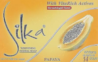 SILKA Whitening Herbal Papaya Soap with Vitamin E 135g - Natural Skin