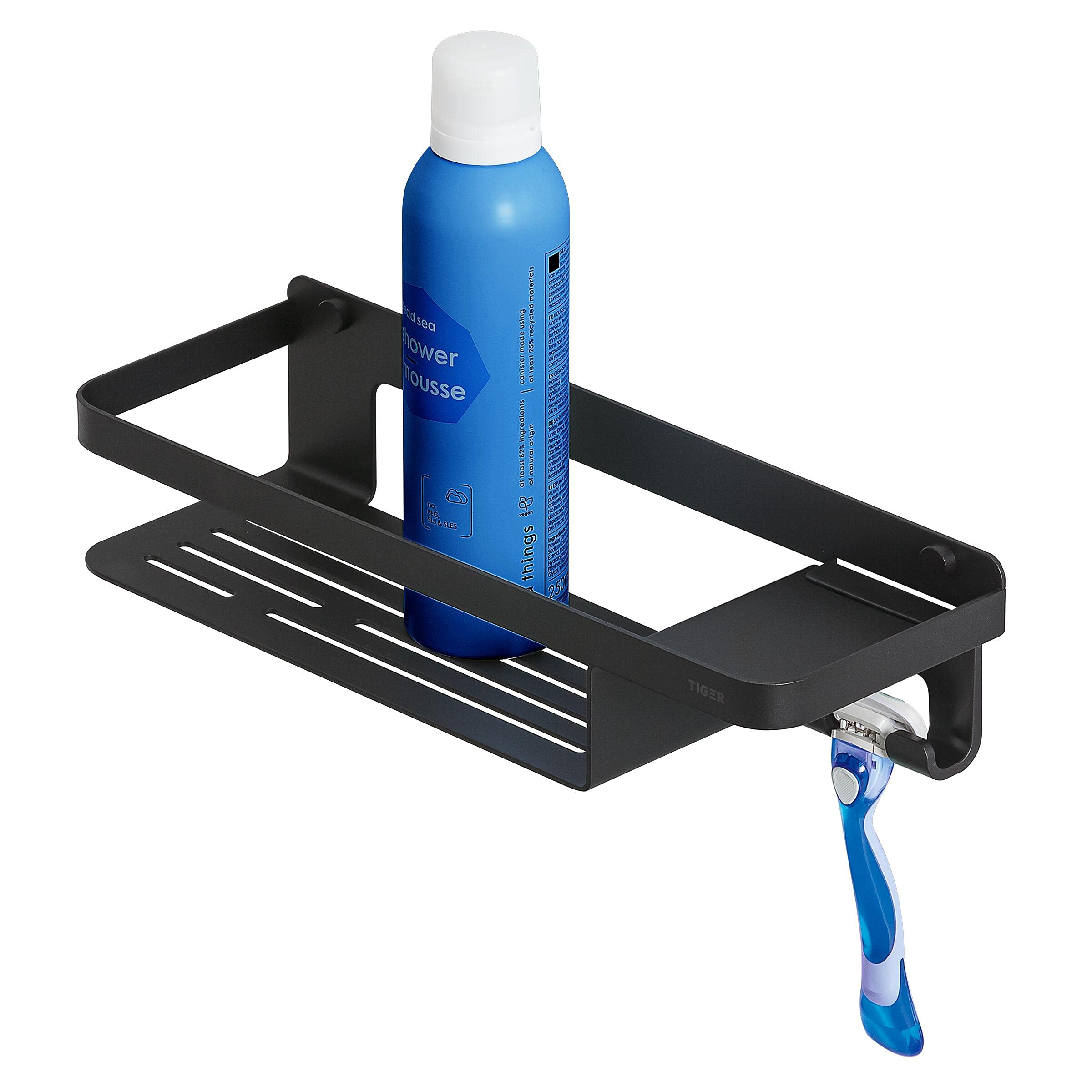 Tiger Caddy Shower Basket with Hook 32 cm Black