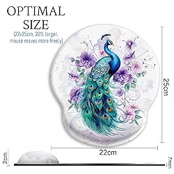 Blusabaca Mouse Pad with Wrist Rest, Peacock